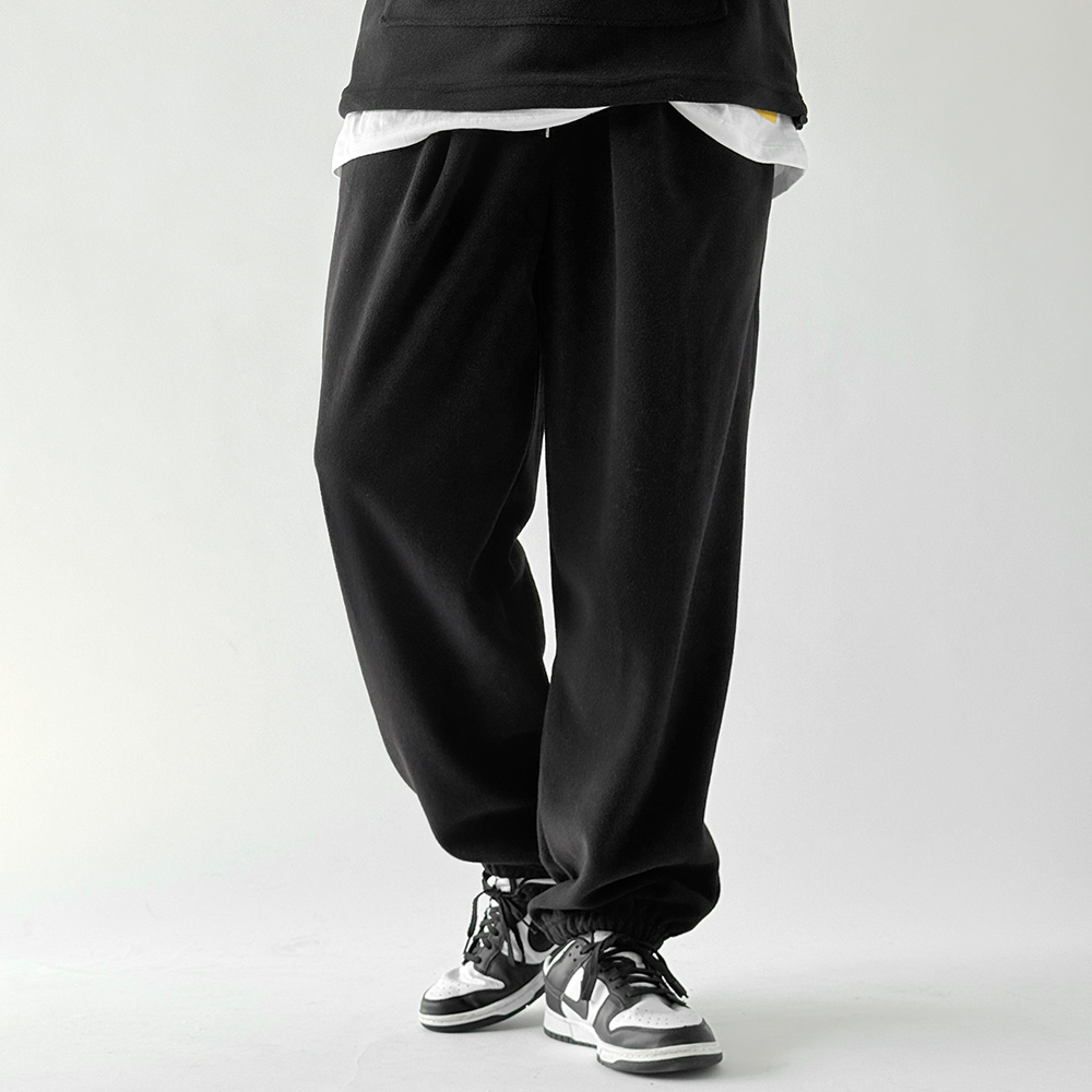 세븐퍼센트 헤비 후리스 아노락 기모 트레이닝 세트 (아노락+조거팬츠) 블랙 SETUP, L 이미지 7