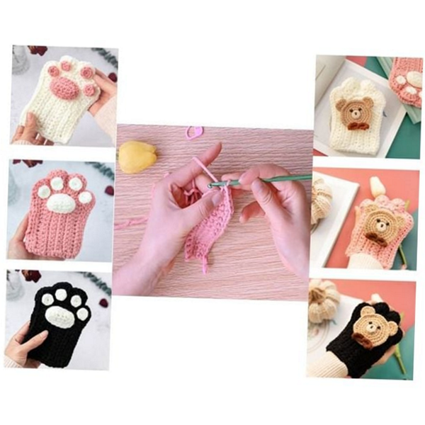 귀여운 diy 핸드 워머 선물용 손뜨개 장갑 - 메인 이미지