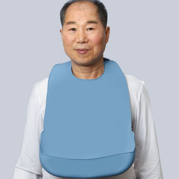 어르신 성인용 턱받이 의료용 실리콘 턱받이 식사 방수 - 메인 이미지