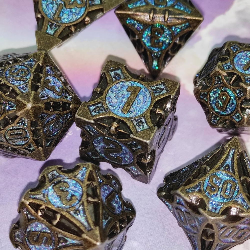 TRPG 20면체 주사위 보드게임 다면체 세트 테이블 알피지 롤플레잉 파스텔 디자인 별빛 - 상세 이미지 2