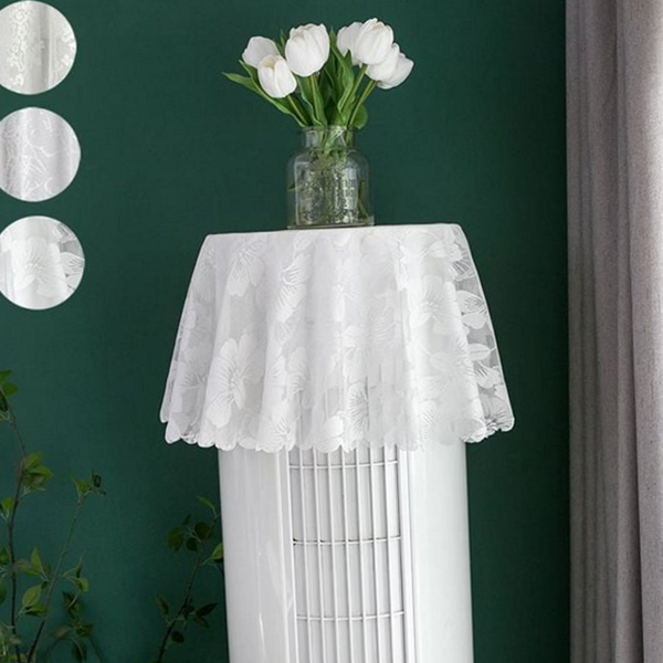 인테리어 스탠드 에어컨 커버 레이스 원형 에어컨 커버 가리개