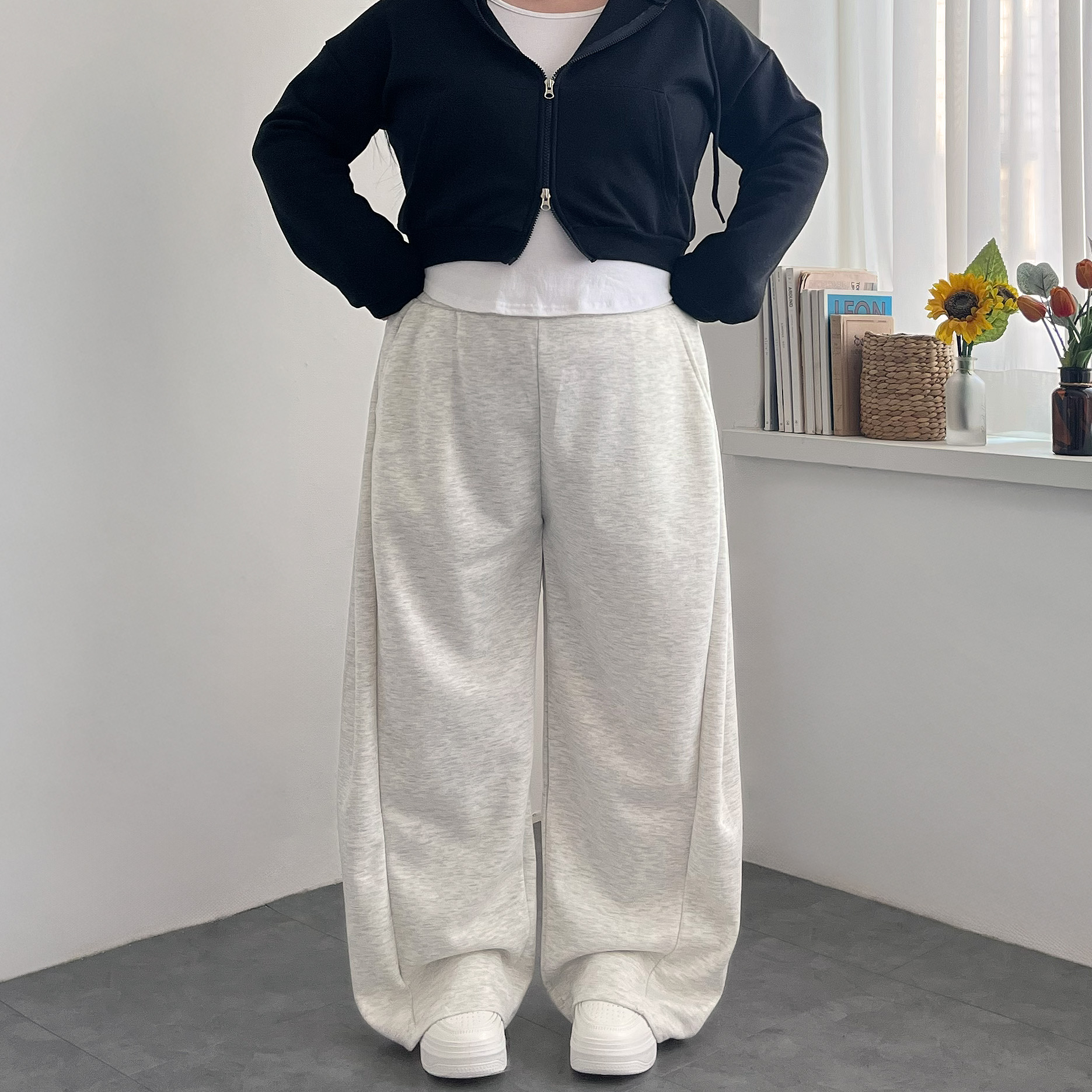 1+1 핀턱와이드팬츠 키작녀바지 - 상세 이미지 5