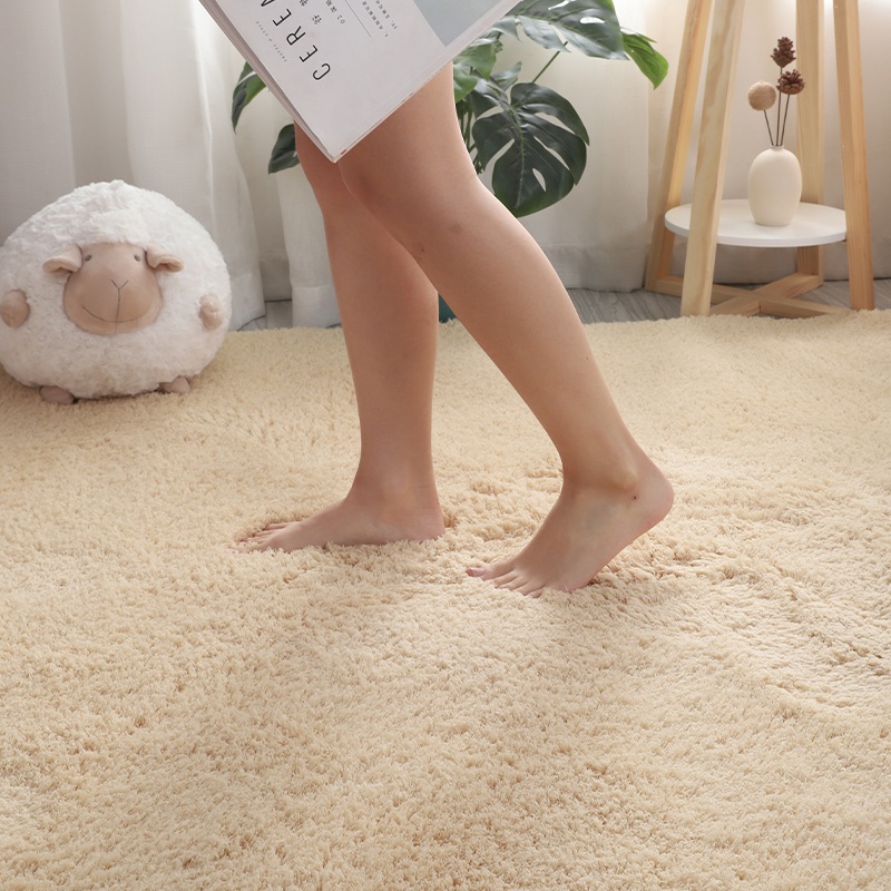 양모 러그 매트 양털 카페트 겨울 카펫 장모 침실 거실 워셔블 대형 베이지 60x160cm - 상세 이미지 2