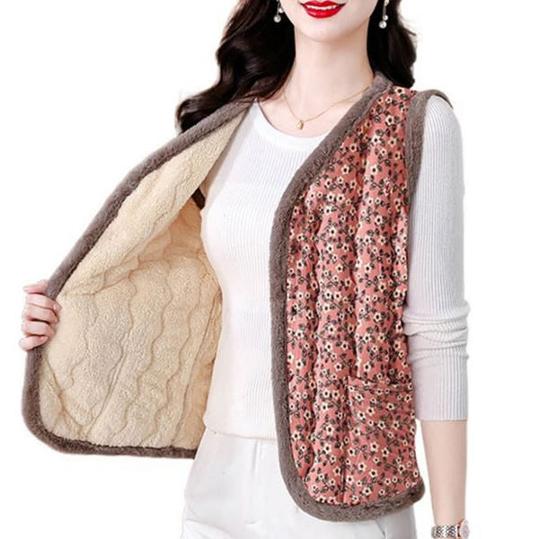 레트로 여성 겨울 조끼