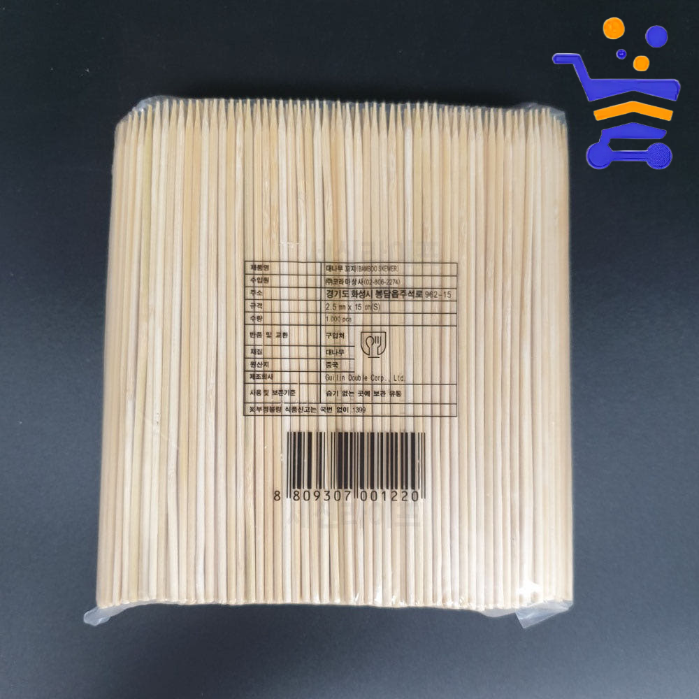 튼튼한 대나무 꼬지 꼬치 2.5mmx15cm 30,000개 1박스 업소용 대용량 나무 꼬치