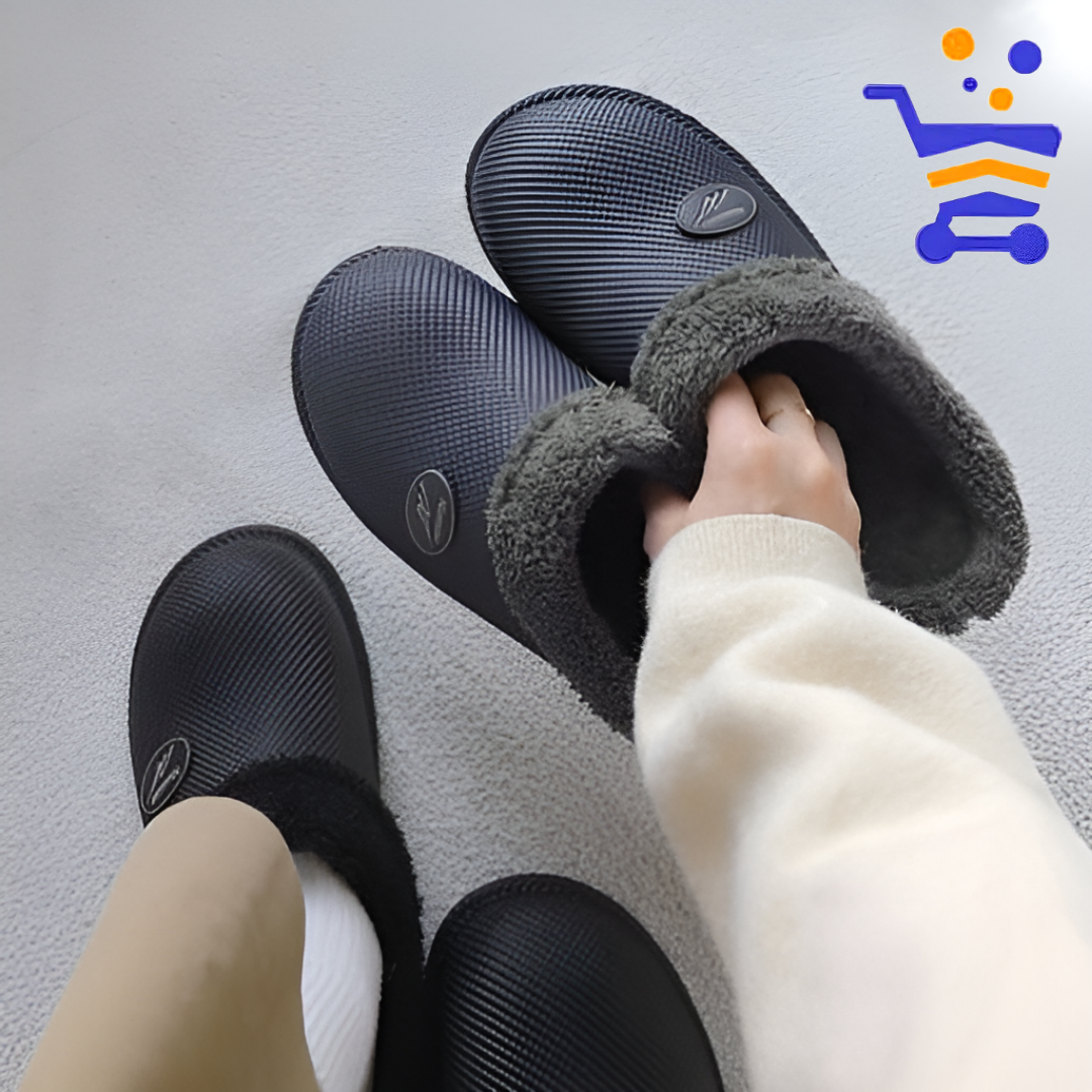 NS 포근 방한화 (네이비) 겨울 털 슬리퍼 방수 - 상품 이미지
