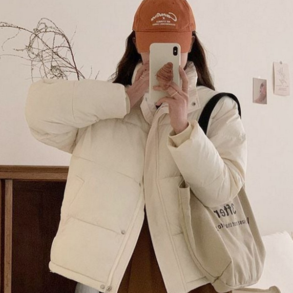 베이직 여성 패딩 자켓 루즈핏 패딩 자켓 데일리 겨울 - 메인 이미지