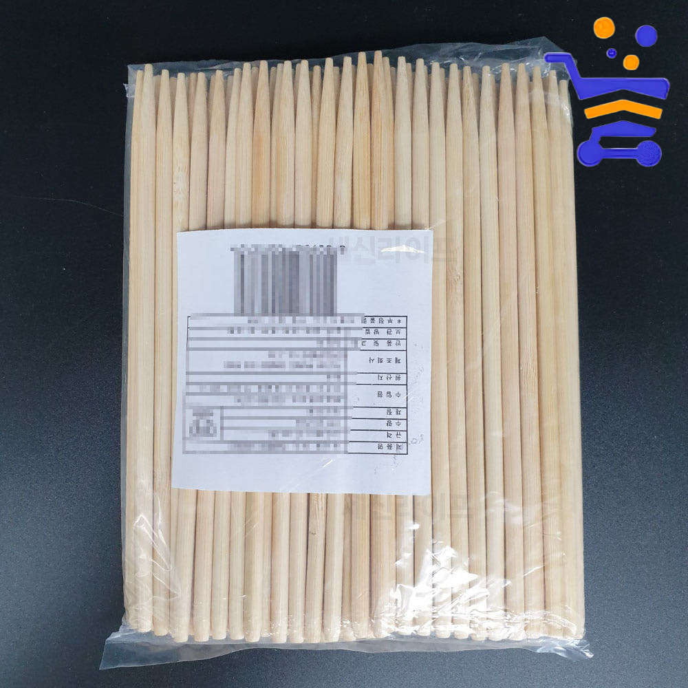 튼튼한 대나무 핫바 꼬지 꼬치 17cm 200개 업소용 대용량 캠핑 소시지 나무 꼬치 꽂이 - 메인 이미지