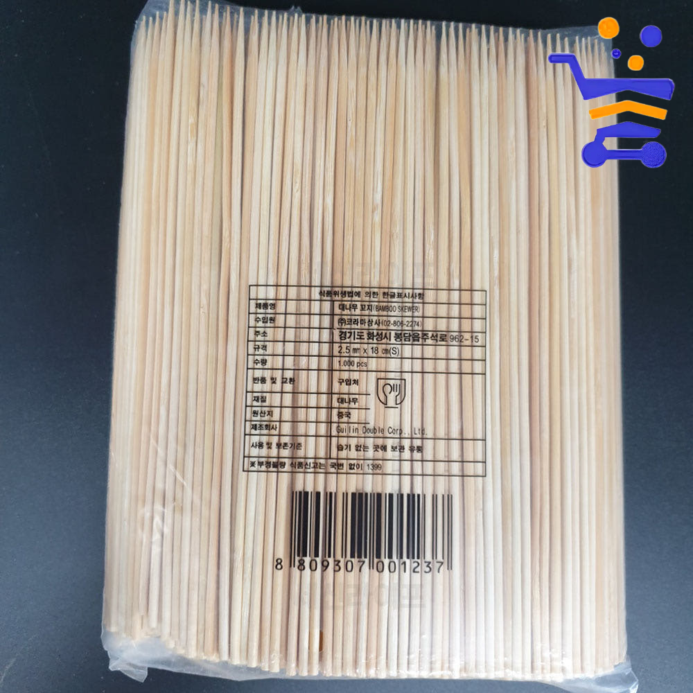 튼튼한 대나무 꼬지 꼬치 2.5mmx18cm 30,000개 1박스 업소용 대용량 나무 꼬치 - 상품 이미지