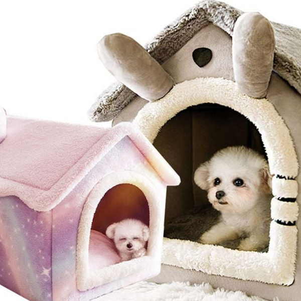 강아지 고양이 집 하우스 반려동물 집 겨울 뽀글이 - 상품 이미지