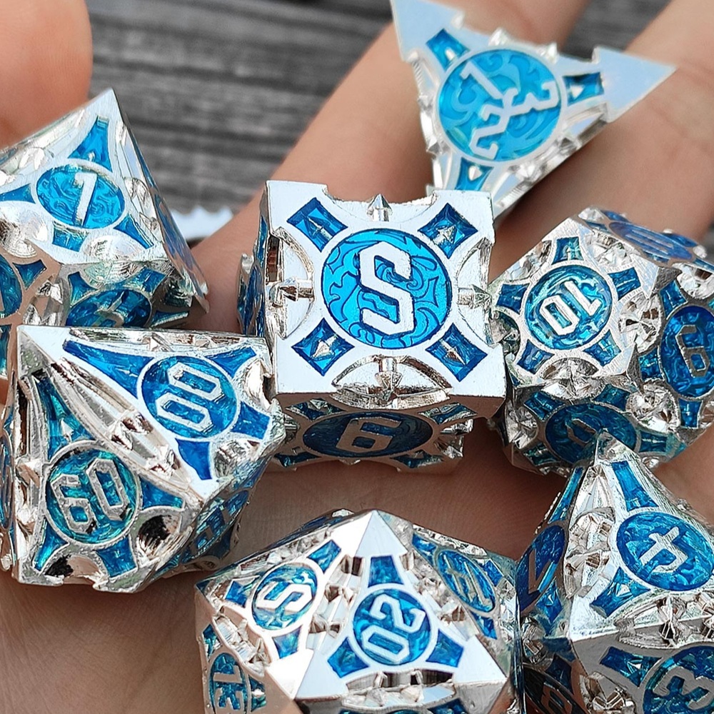 TRPG 20면체 주사위 보드게임 다면체 세트 테이블 알피지 롤플레잉 파스텔 디자인 별빛 - 상세 이미지 5