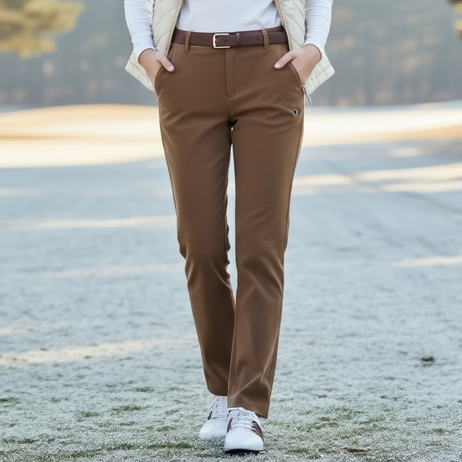 볼빅 여자 겨울 캐쥬얼 골프웨어 코듀로이 기모안감 스판 골프바지 - 상품 이미지