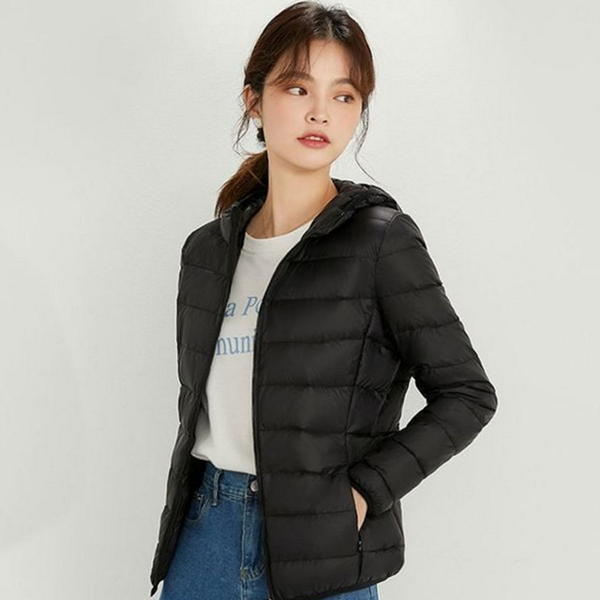 초경량 여성 경량 패딩 덕다운 경량 패딩 후드 가을 - 상품 이미지