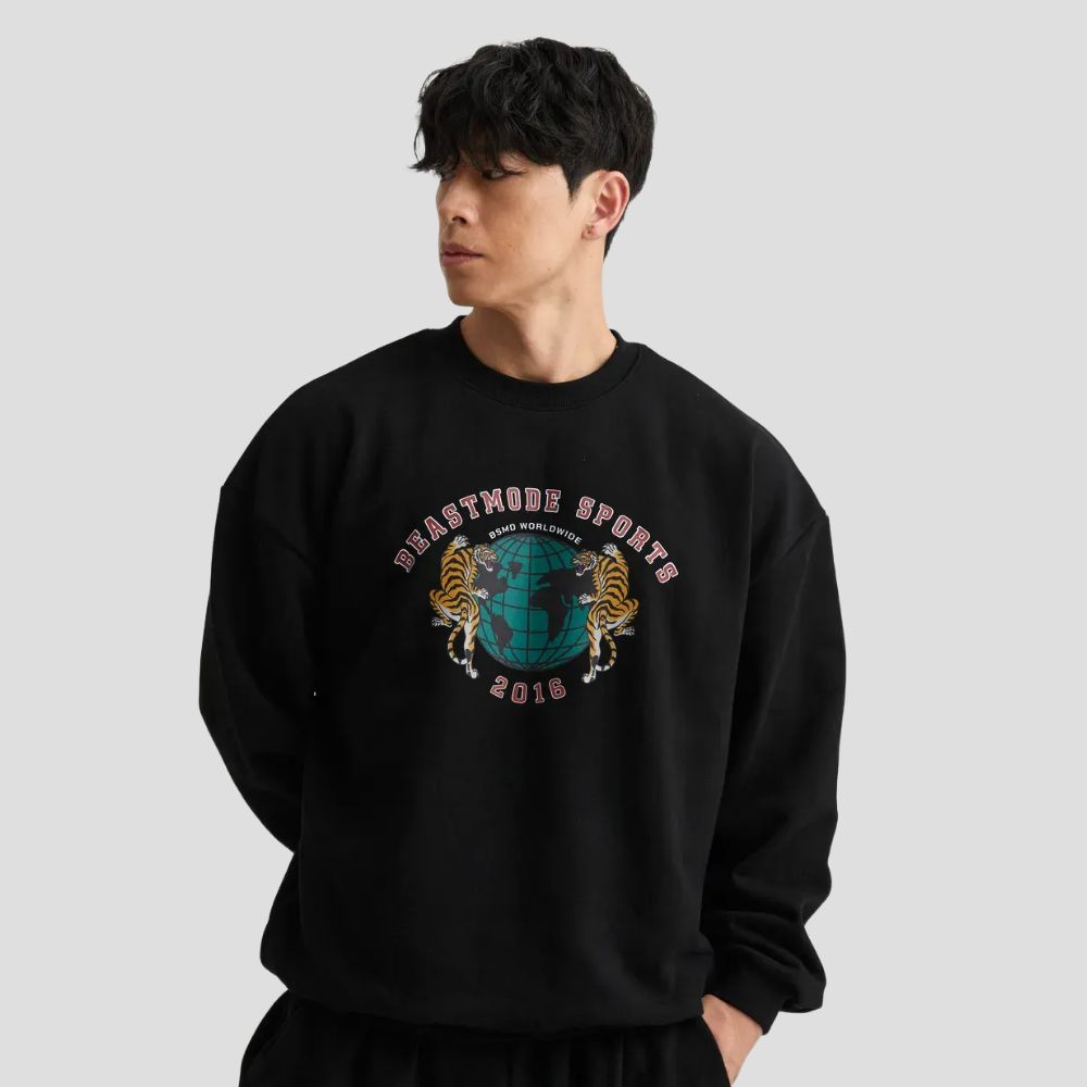 비스트모드 월드와이드 맨투맨 헬스 오버핏 짐웨어 긴팔 티셔츠 BSMD 제품 이미지