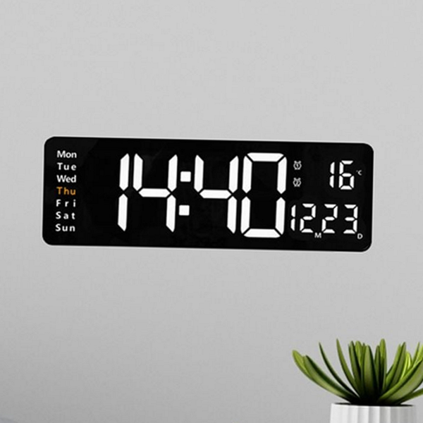 인테리어 led 벽 시계 무소음 디지털 벽 시계 직사각 - 메인 이미지