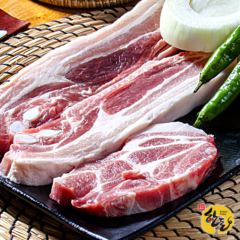 으뜸한돈 냉장 구이용 삼겹살 목살 오겹살 1kg 돼지갈비 등갈비 안심 사태 찌개 갈매기 제품 이미지