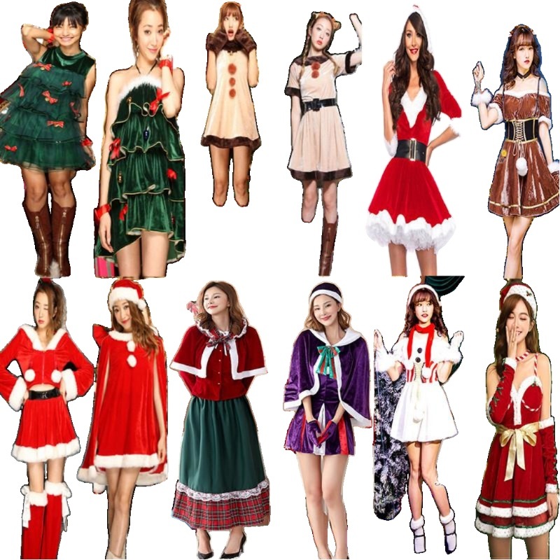 산타걸 의상 복장 코스프레 파티복 크리스마스 크리스마스복장 할로윈 파티 망토 산타복 스타일4 XL - 상세 이미지 2