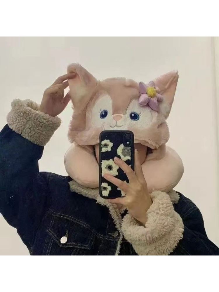 U형 베개 여행 비행기 후드 낮잠 목베개 휴대용 블루스티치 후드 - 상세 이미지 3