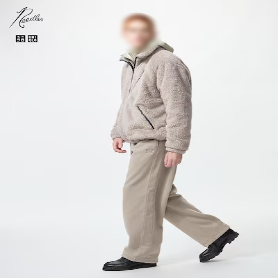유니클로 니들스 후리스 와이드 팬츠 483979 다크그레이, M - 상세 이미지 4