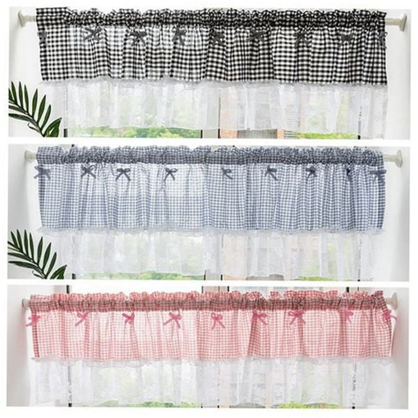레이스 주방 창문 커튼 북유럽 미니 가림막