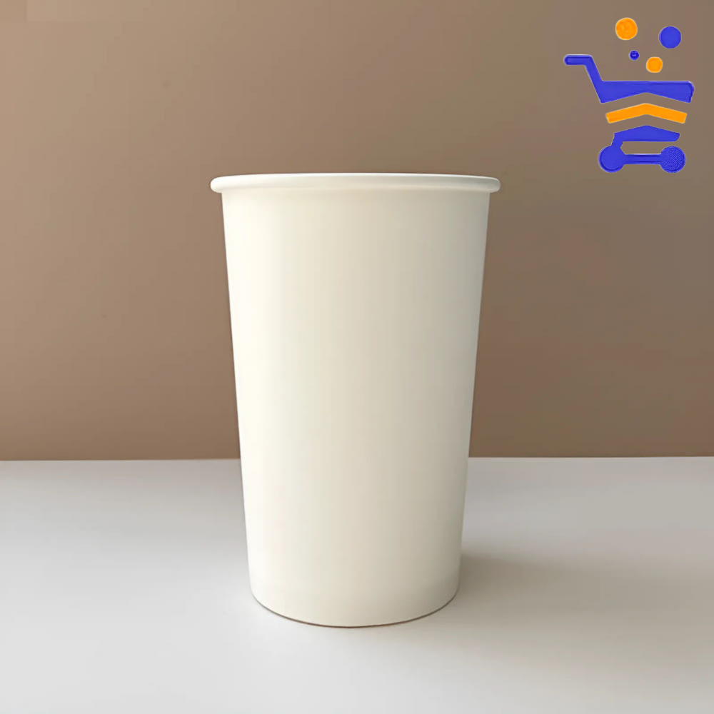 국산 일회용 카페 테이크아웃 두꺼운 큰 고급 종이컵 360ml 12온스 무지 100개 - 메인 이미지