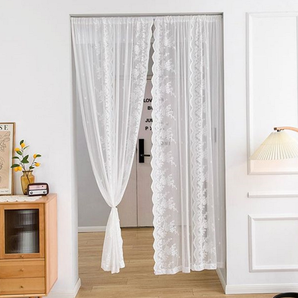 인테리어 레이스 커튼 거실 쉬폰 커튼 화이트 침실
