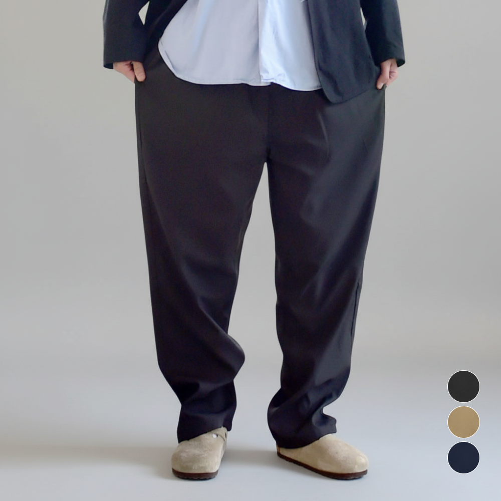 남자 와이드 치노팬츠 밴딩 슬랙스 M~5XL - 메인 이미지