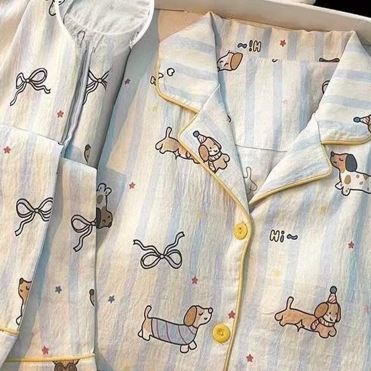 캡내장잠옷 긴팔 3XL 노브라 홈웨어세트 원피스 가을 바지 상하세트 여자 여성 - 상세 이미지 3