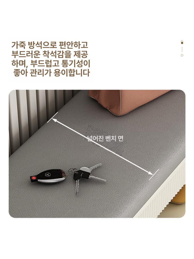 현관벤치 신발장스툴 원목의자 수납선반 현관정리 신발보관대 - 상세 이미지 4