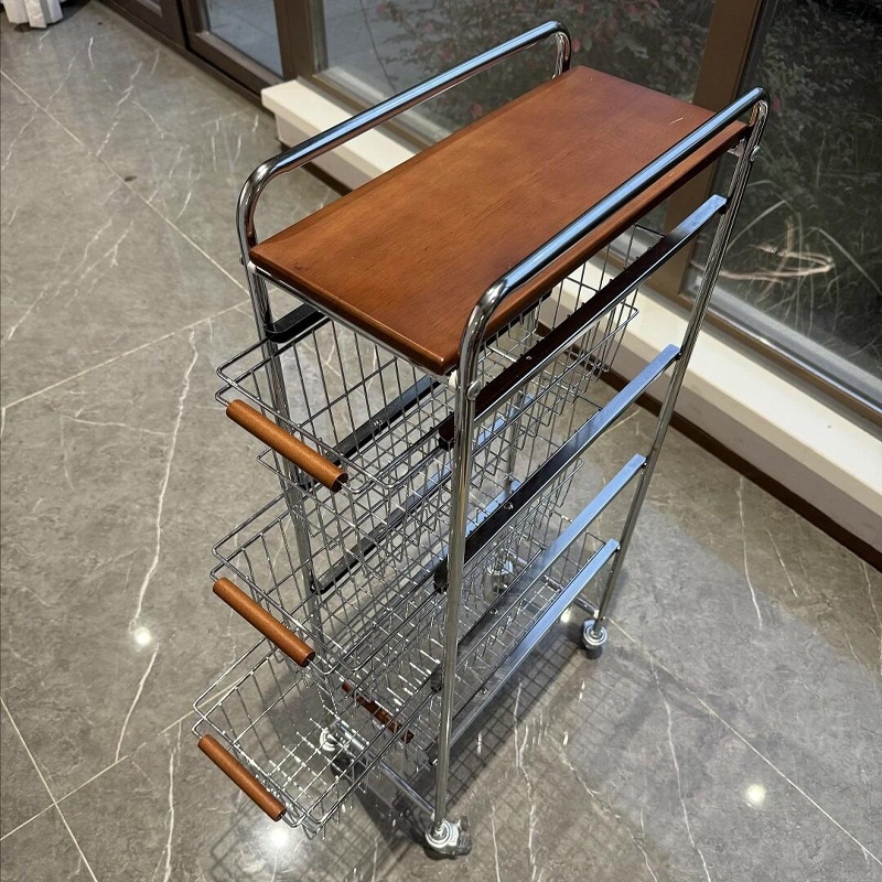 이동식 철제카트 미용실 수납함 서랍 접이식 다용도 손잡이형 정리대 세탁실 - 상세 이미지 2