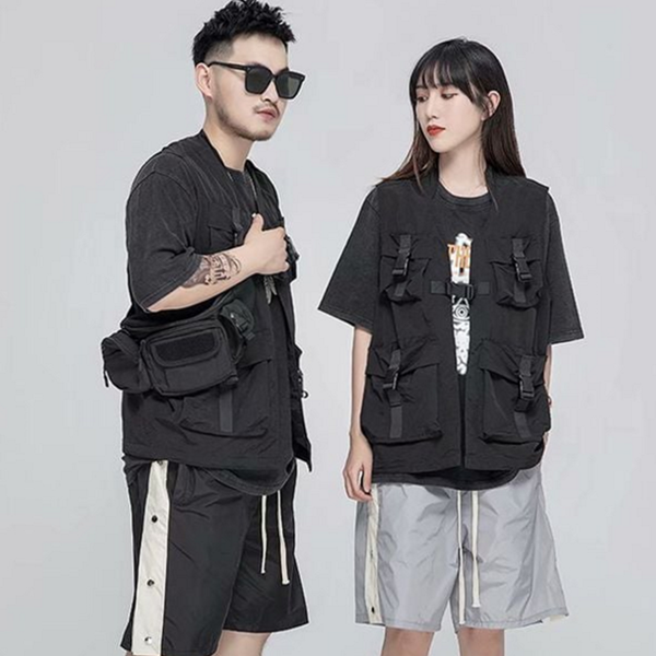 가벼운 캐주얼 조끼 루즈핏 여성 카고 조끼 데일리 - 메인 이미지