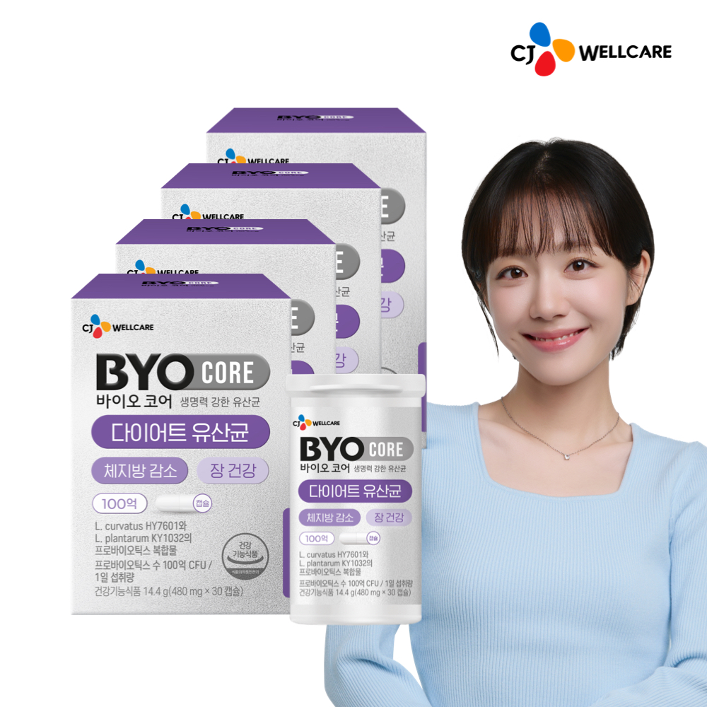 CJ 바이오코어 100억 다이어트 유산균 체지방 감소 소주연 유산균 30캡슐, 4개 - 상품 이미지
