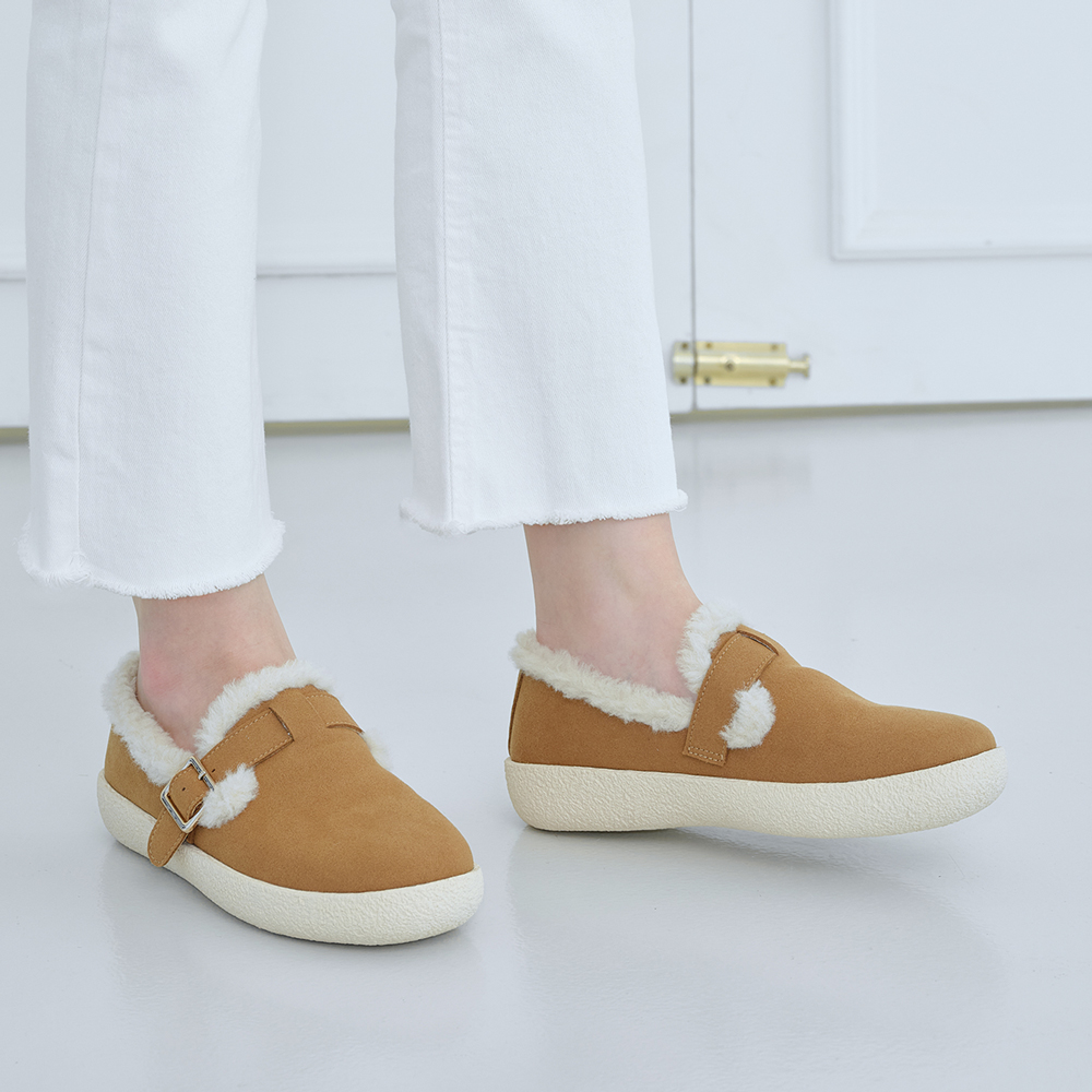 데이워크 털내피 발편한 아치쿠션 방한화 여성 신발 플러피 블랙 DW30077-BKS