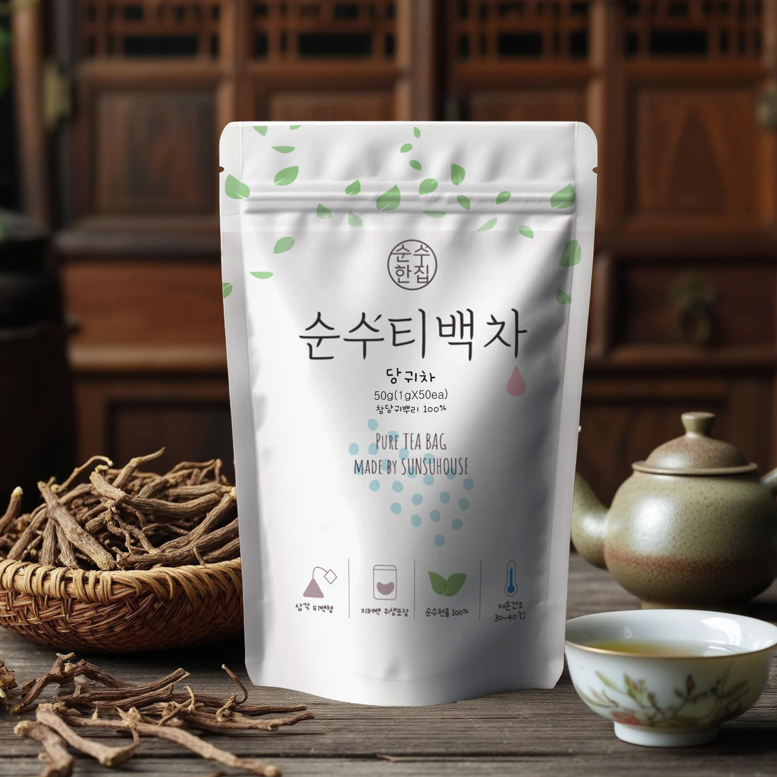 순수한집 국산 당귀차 티백 50개입 - 상세 이미지 3