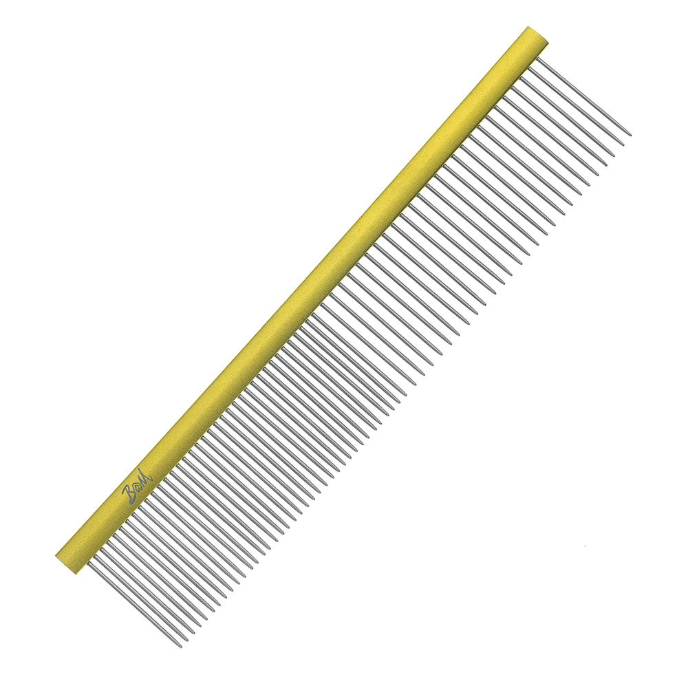 밤돌이네 강아지 고양이 빗 콤빗 일자빗 듀얼콤 브러쉬 골드, 19X4cm 이미지 2