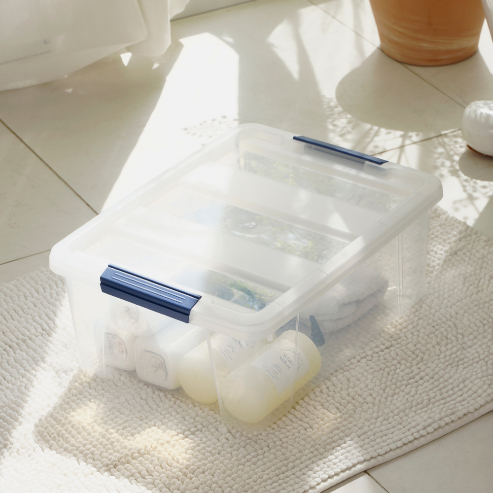 [도착보장] 클라스 투명 수납 플라스틱 리빙박스 20L 2P 팬트리 옷정리 이불 다용도 정리함 수납함