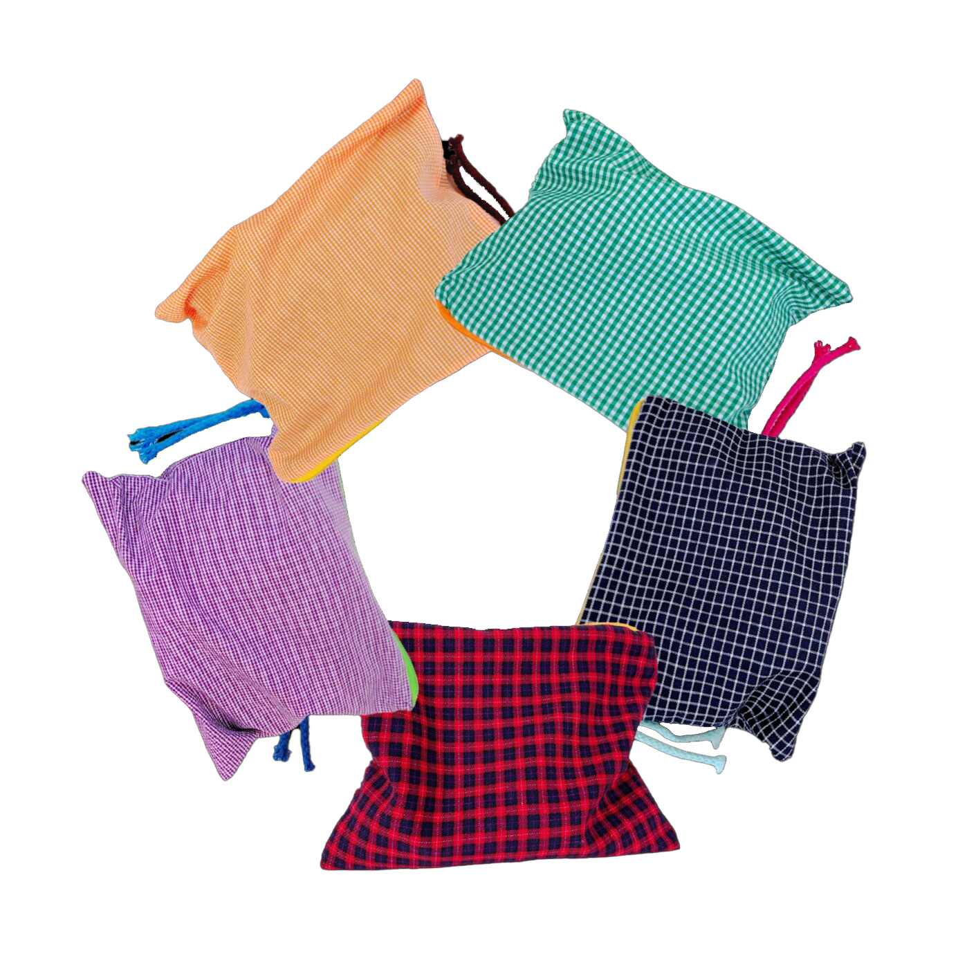 [프로덕트피알] 여행용 체크 파우치 조리개  다용도 수납 5색상 화장품 다용도 정리 TRAVELER pouch bag - 상품 이미지