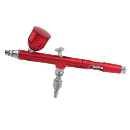 공구팜 에어만년필 에어브러쉬 도색 후끼 더블액션 스프레이건 RED