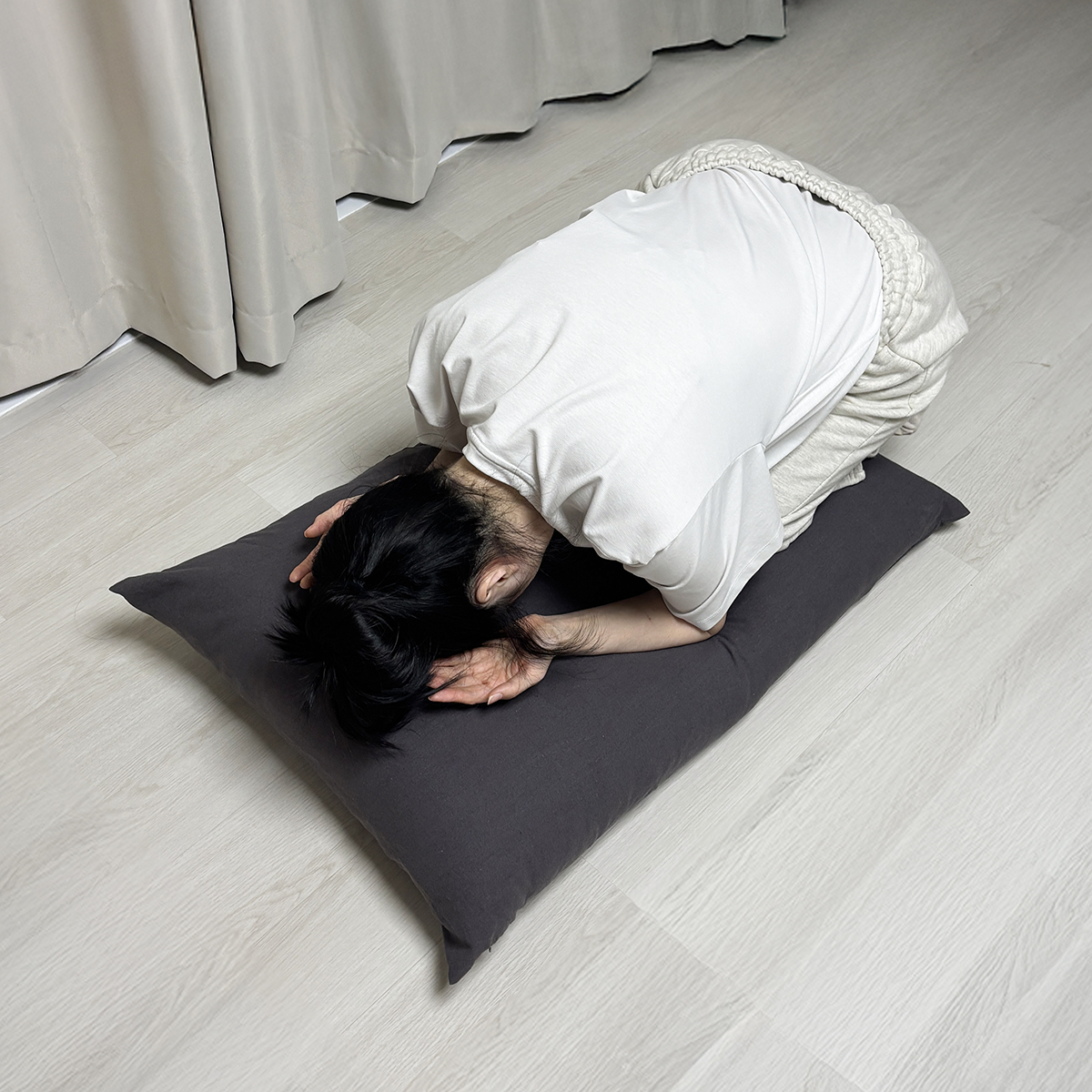 광목 린넨 절방석 커버 기도 108배 명상 대형 방석 60X90 엄마의주머니 천아트반제품