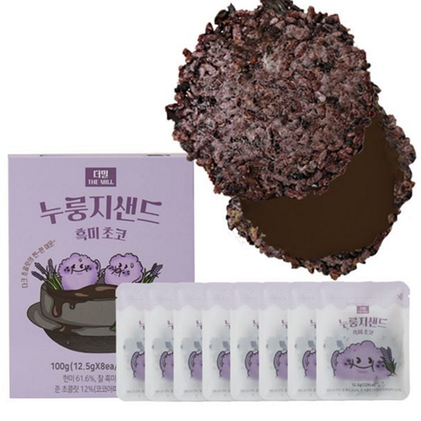 간식용 누룽지 샌드 흑미 초코 현미 누룽지 샌드 간식 - 상품 이미지