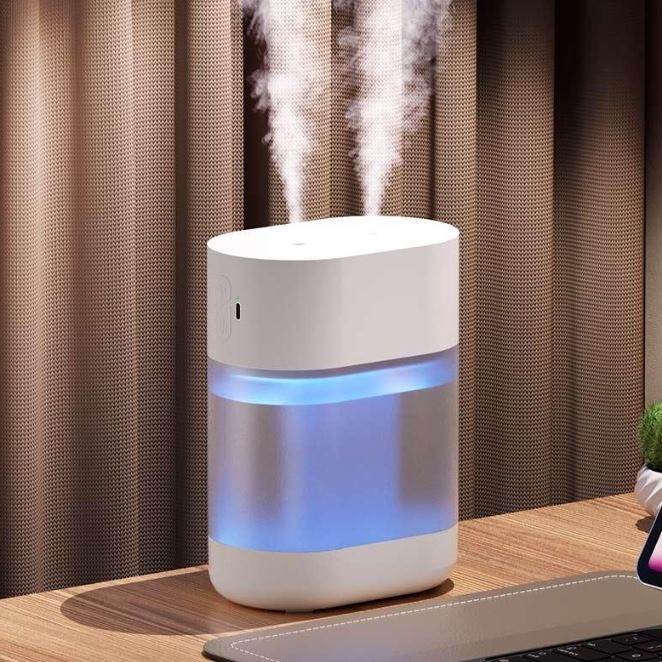 듀얼 스프레이 탁상용 가습기 미니 무선 휴대용 저소음 미세 미스트