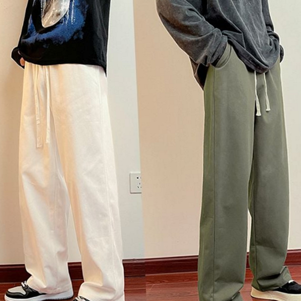 루즈핏 남성 린넨 팬츠 와이드 남성 린넨 바지 통바지 - 상품 이미지