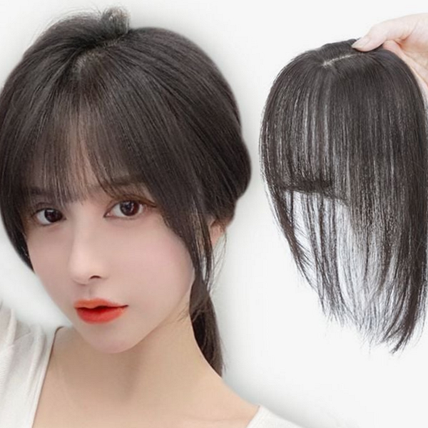 인조 앞머리 부분 가발 시스루 여성 앞머리 가발 똑딱이 - 상품 이미지