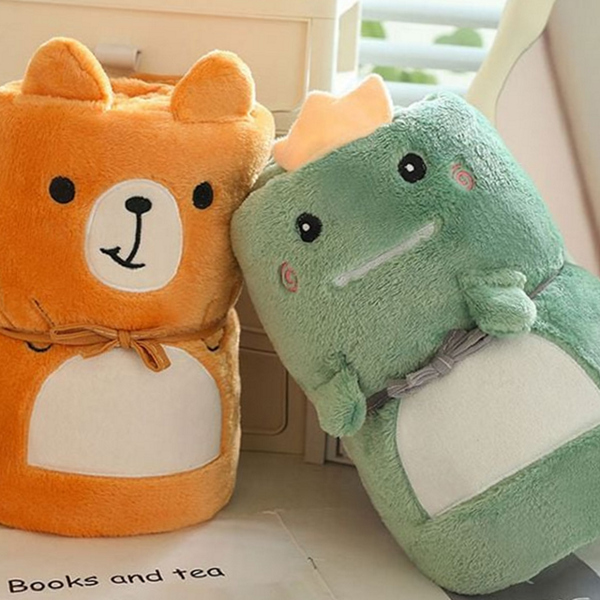 극세사 캐릭터 담요 동물 어깨 망토 담요 어린이집 - 상세 이미지 2