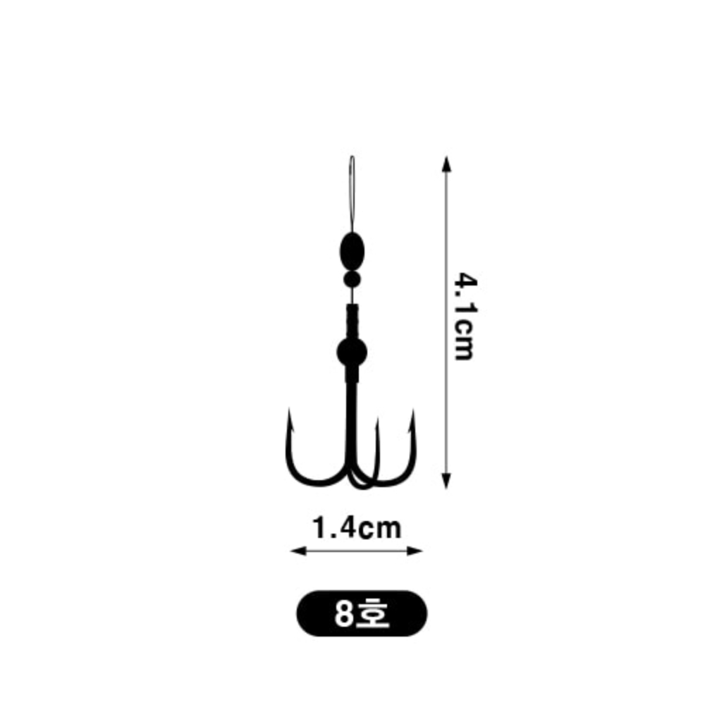 백경 서포트 트레블훅 볼락 갈치 농어 어시스트훅 덧바늘 8호, 실버 - 상세 이미지 2