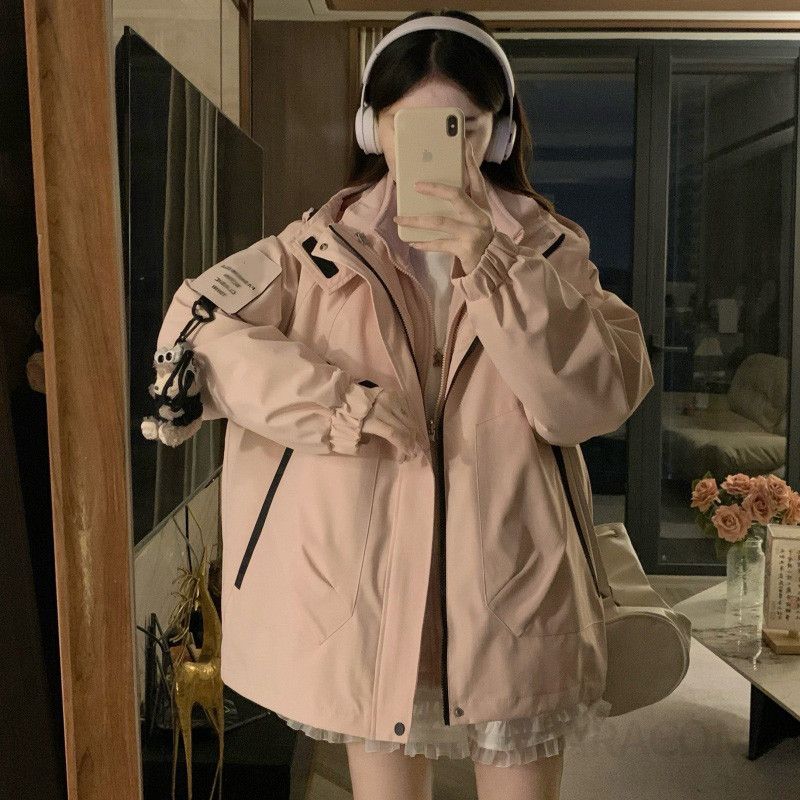 여성 내피 탈부착 후드 점퍼 자켓 루즈핏 오버핏 방풍 보온 데일리 캐주얼 겨울 외투 - 상세 이미지 2