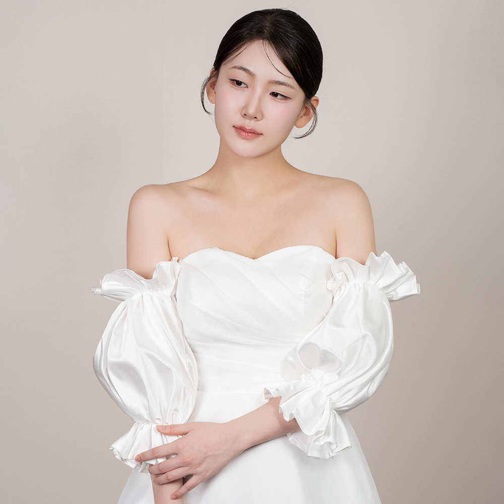 릴리드레스 봉봉 슬리브형 새틴 볼레로 소매 웨딩볼레로 - 상세 이미지 2