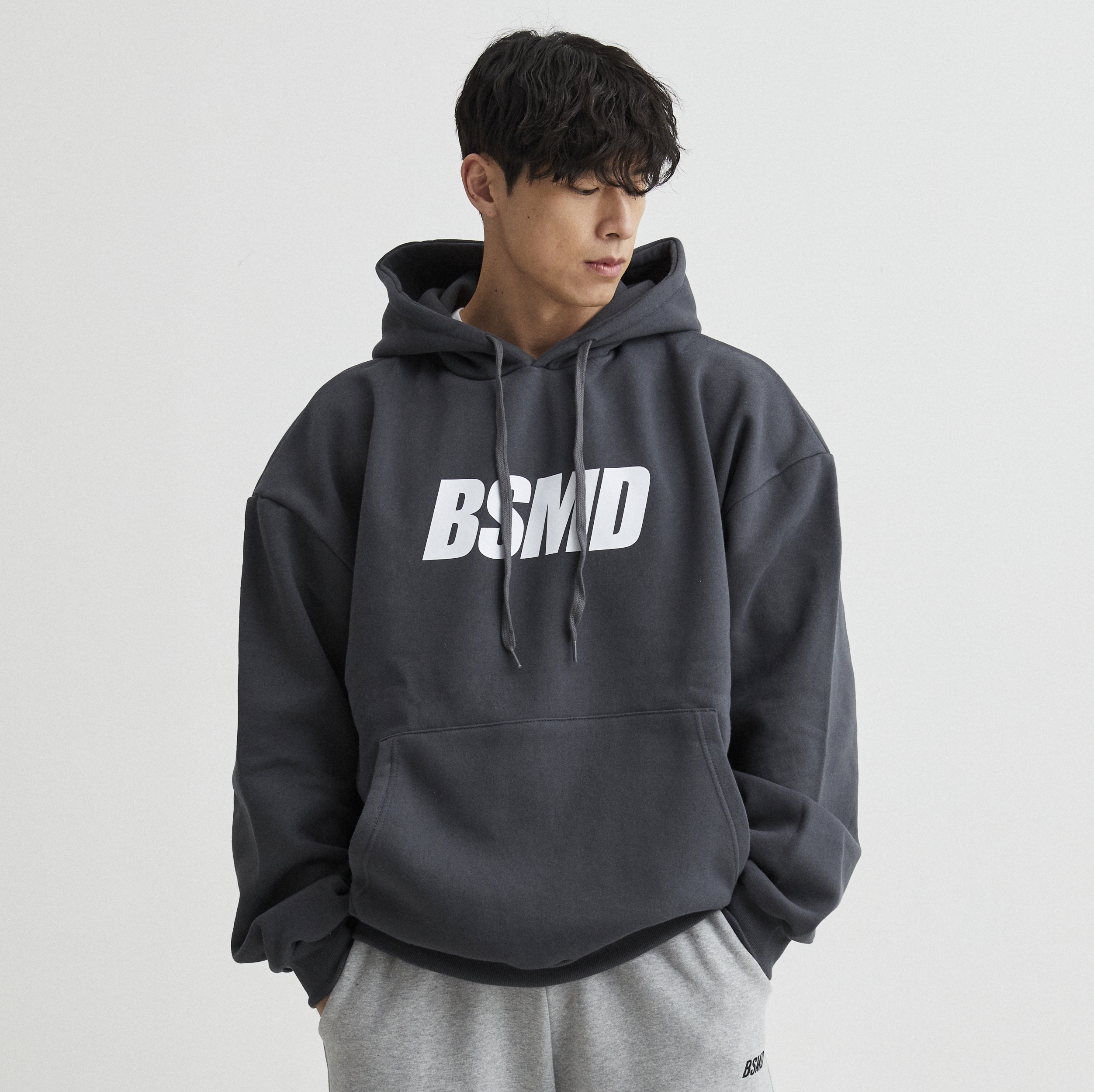 비스트모드 5컬러 기모 후드 헬스 오버핏 짐웨어 긴팔 티셔츠 BSMD