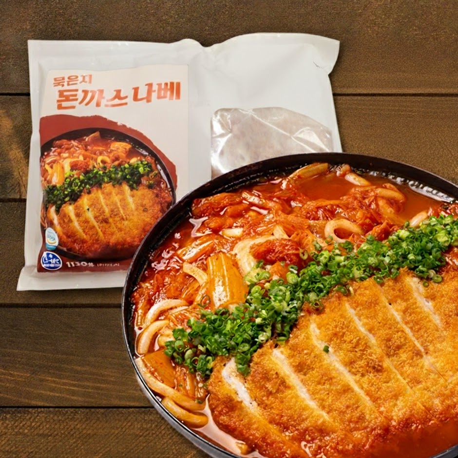 푸짐한 묵은지 돈까스 나베 1130g 전골 우동 - 메인 이미지