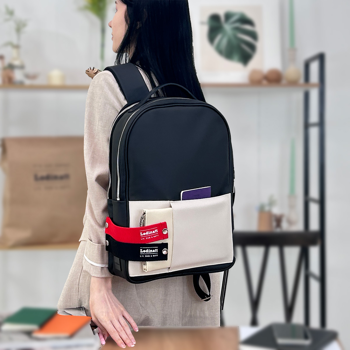 로디나트 클러치 백팩 크림, 직장인 대학생 3웨이 노트북 비즈니스 멀티백